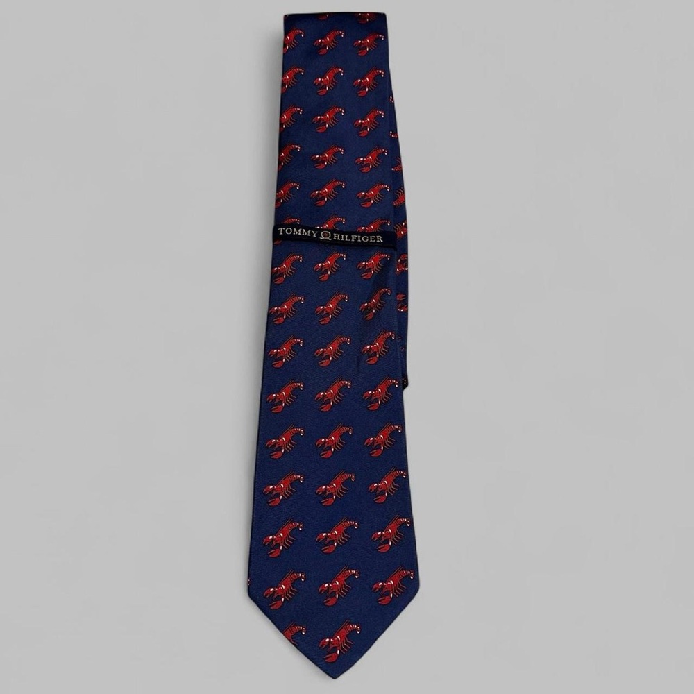 Tommy Hilfiger Blue and Red Lobster Pattern Tie NWT